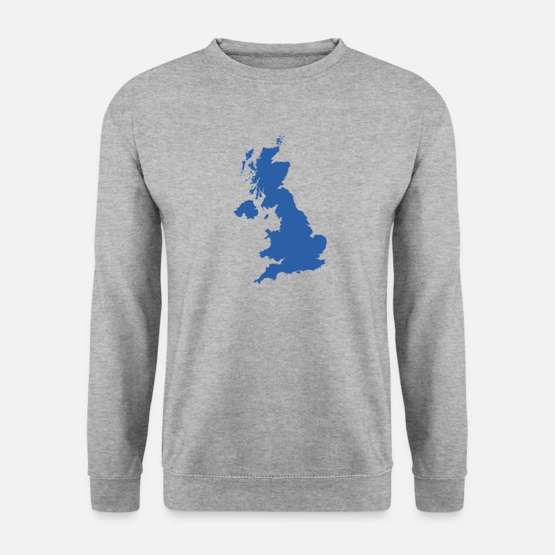 UK-Karte - Unisex Pullover - Weißgrau meliert