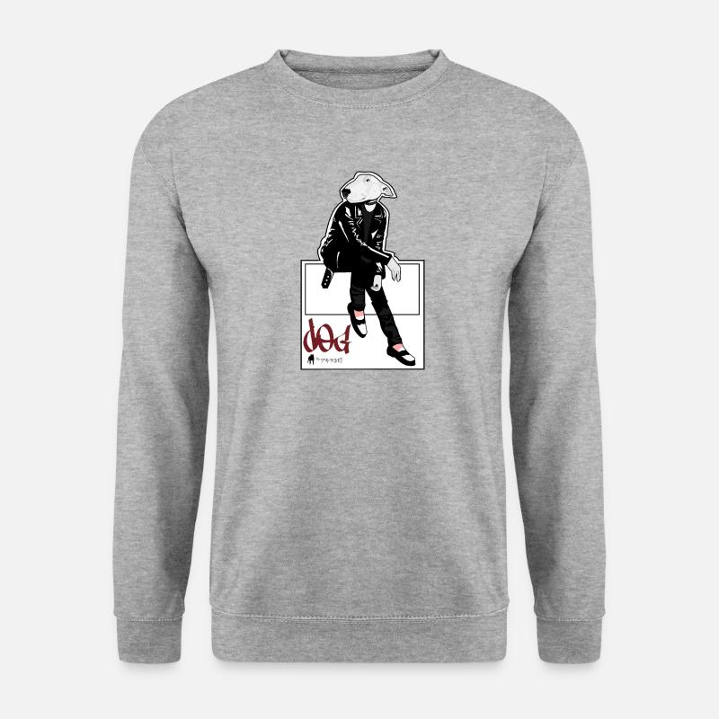 Hund - Unisex Pullover - Weißgrau meliert