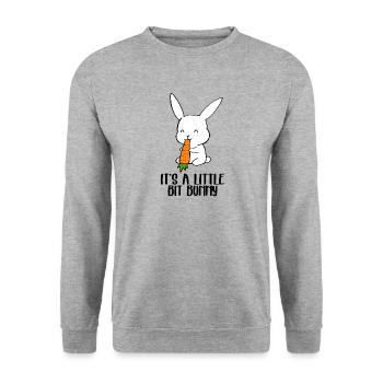 Lapin mignon mangeant un calot de carotte - Sweat-shirt Unisexe - gris chiné - Devant - Alina (178cm) & Michal (187cm)