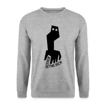 DESTROY THE RICH - Unisex Sweatshirt - salt & pepper - Front - Alina (178cm) & Michal (187cm)