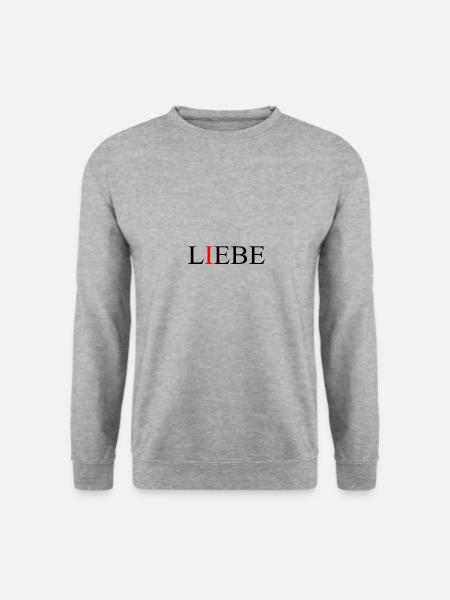 Liebe und Lebe - Unisex Pullover - Weißgrau meliert
