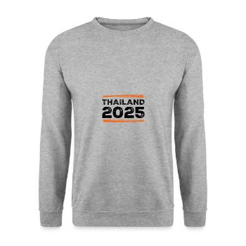 Thailand 2025 Spruch - Unisex Pullover - Weißgrau meliert - Vorne - Alina (178cm) & Michal (187cm)