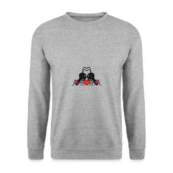 Ant Couple In Love Insect Animal Valentine's Day - Unisex Sweatshirt - salt & pepper - Front - Alina (178cm) & Michal (187cm)