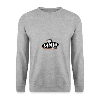 Malle 2025 - Unisex Pullover - Weißgrau meliert - Vorne - Alina (178cm) & Michal (187cm)