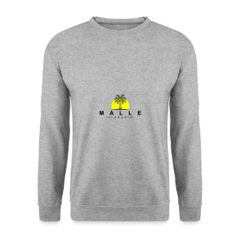 Malle 2025 - Unisex Pullover - Weißgrau meliert - Vorne - Alina (178cm) & Michal (187cm)