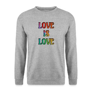 Rainbow Love is Love - Unisex Sweatshirt - salt & pepper - Front - Alina (178cm) & Michal (187cm)