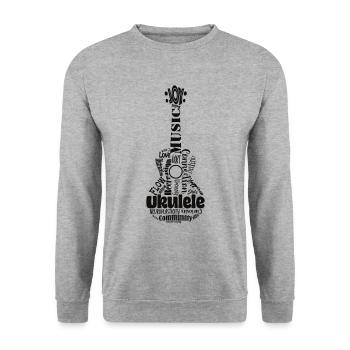 Ukulele emotional anatomy - Unisex Pullover - Weißgrau meliert - Vorne - Alina (178cm) & Michal (187cm)