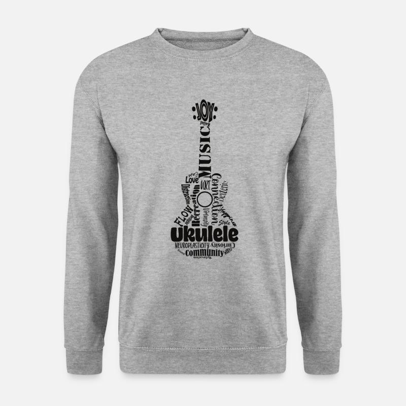 Ukulele emotional anatomy - Unisex Pullover - Weißgrau meliert