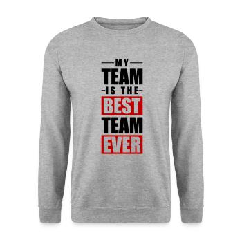 Citation de mon équipe - Sweat-shirt Unisexe - gris chiné - Devant - Alina (178cm) & Michal (187cm)