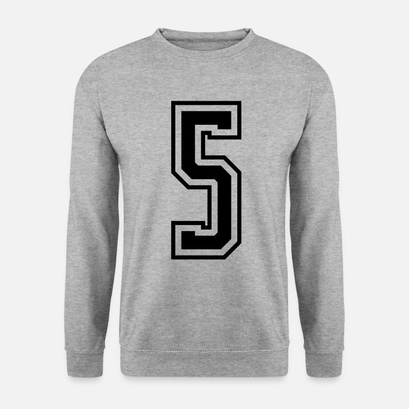 5 Numéro de numéro - Sweat-shirt Unisexe - gris chiné