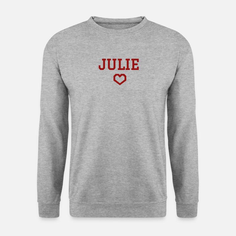 Julie Herz - Unisex Pullover - Weißgrau meliert