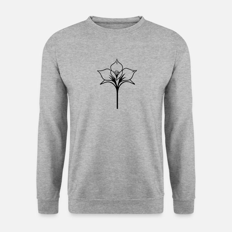 Blume - Unisex Pullover - Weißgrau meliert