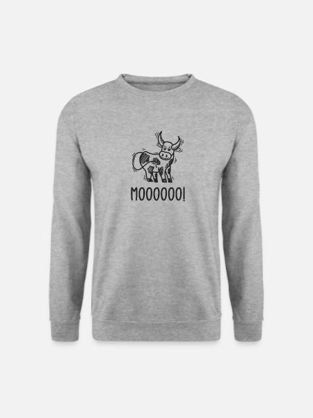 Lustige Kuh Muh Kuh Muh Humor - Unisex Pullover - Weißgrau meliert