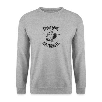 fantôme naturiste - Sweat-shirt Unisexe - gris chiné - Devant - Alina (178cm) & Michal (187cm)