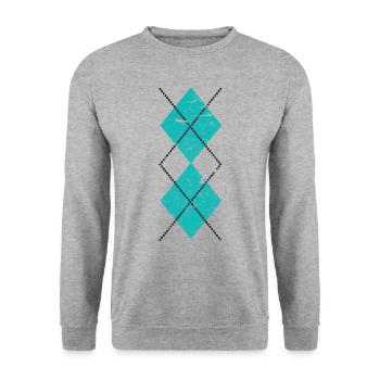 Rockabilly Vintage Argyle - Sweat-shirt Unisexe - gris chiné - Devant - Alina (178cm) & Michal (187cm)