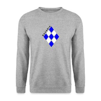 Motif losange bleu et blanc Bavaria - Sweat-shirt Unisexe - gris chiné - Devant - Alina (178cm) & Michal (187cm)