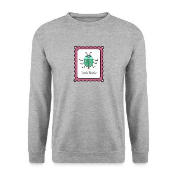 Little Beetle - Unisex Pullover - Weißgrau meliert - Vorne - Alina (178cm) & Michal (187cm)