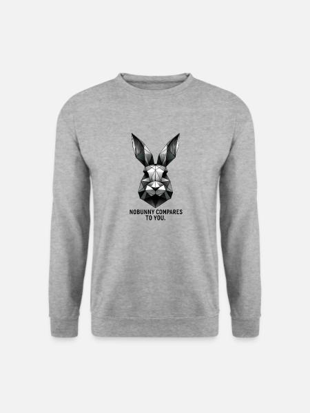 Hase Geometrie "Nobunny Compares to You" - Unisex Pullover - Weißgrau meliert