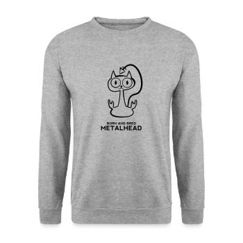 Heay metal cat - Sweat-shirt Unisexe - gris chiné - Devant - Alina (178cm) & Michal (187cm)