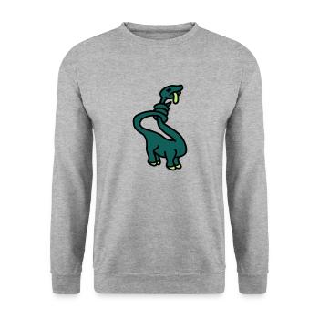 stranglesaurus_dino_3c - Sweat-shirt Unisexe - gris chiné - Devant - Alina (178cm) & Michal (187cm)