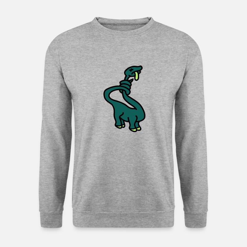 stranglesaurus_dino_3c - Unisex Pullover - Weißgrau meliert