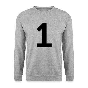 Nombre de Sport 1 Une - Sweat-shirt Unisexe - gris chiné - Devant - Alina (178cm) & Michal (187cm)