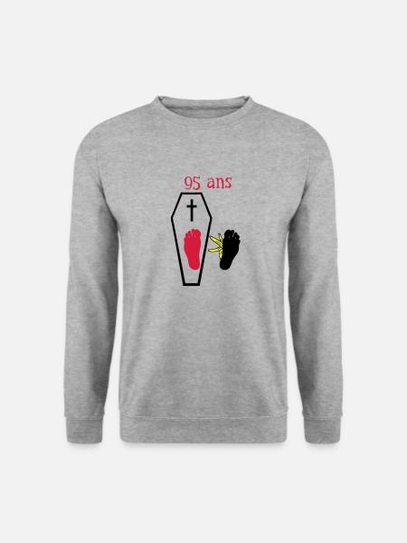 95 Jahre Fuß fällt ein weiteres Bananenschale - Unisex Pullover - Weißgrau meliert