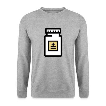 Tablettendose für Pillen und Medikamente - Unisex Pullover - Weißgrau meliert - Vorne - Alina (178cm) & Michal (187cm)