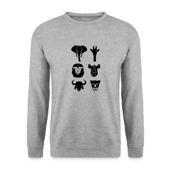 Africa wildlife animals - Unisex Sweatshirt - salt & pepper - Front - Alina (178cm) & Michal (187cm)