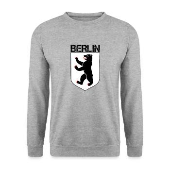 Berlin Bear Coat of Arms - Unisex Sweatshirt - salt & pepper - Front - Alina (178cm) & Michal (187cm)