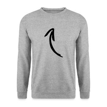 Flèche Icône Cadeau Drôle Je suis le clipart - Sweat-shirt Unisexe - gris chiné - Devant - Alina (178cm) & Michal (187cm)
