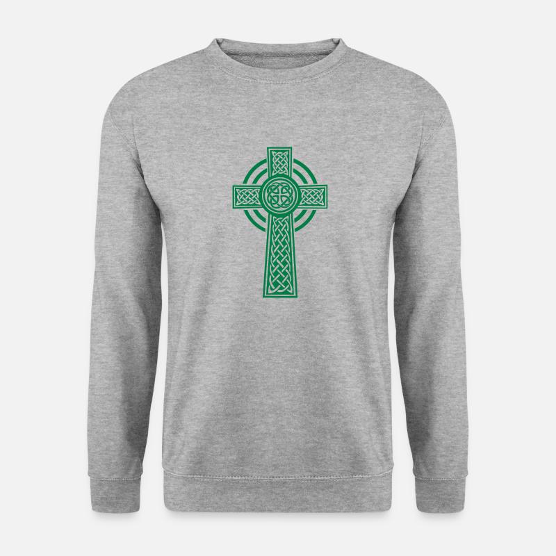 Celtic cross - Unisex Pullover - Weißgrau meliert