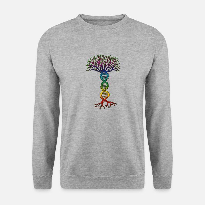 Chakra DNA Baum des Lebens. - Unisex Pullover - Weißgrau meliert