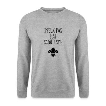 scout / scouting / scoutisme / guide - Sweat-shirt Unisexe - gris chiné - Devant - Alina (178cm) & Michal (187cm)