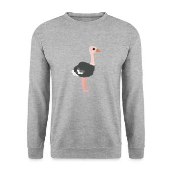 Strauß - Unisex Pullover - Weißgrau meliert - Vorne - Alina (178cm) & Michal (187cm)