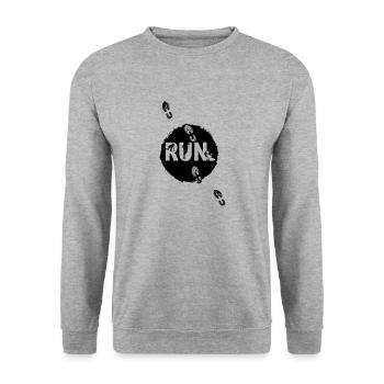 Statement run - Unisex Sweatshirt - salt & pepper - Front - Alina (178cm) & Michal (187cm)
