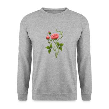 Fleurs - Sweat-shirt Unisexe - gris chiné - Devant - Alina (178cm) & Michal (187cm)