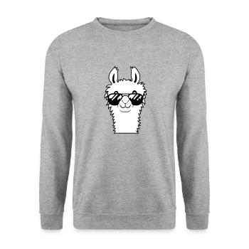 Lunettes de soleil Alpaca Cool - Sweat-shirt Unisexe - gris chiné - Devant - Alina (178cm) & Michal (187cm)
