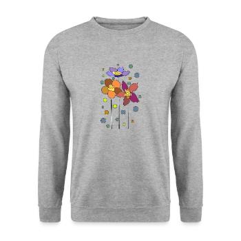 Fleur - Sweat-shirt Unisexe - gris chiné - Devant - Alina (178cm) & Michal (187cm)