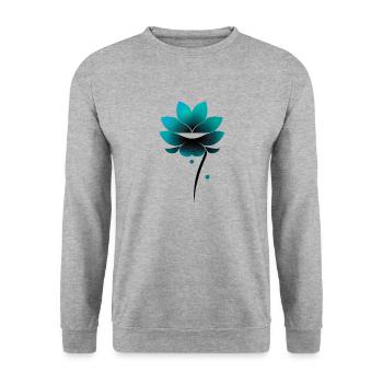 Blume - Unisex Pullover - Weißgrau meliert - Vorne - Alina (178cm) & Michal (187cm)