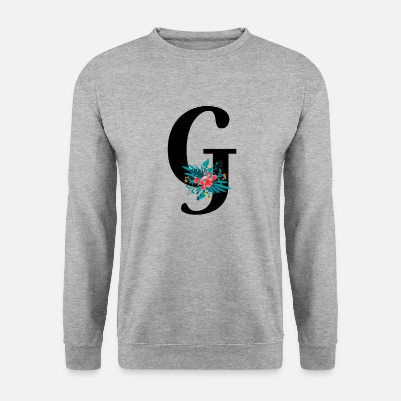 letter G flowered - Unisex Sweatshirt - salt & pepper