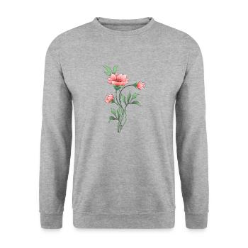 Fleur - Sweat-shirt Unisexe - gris chiné - Devant - Alina (178cm) & Michal (187cm)