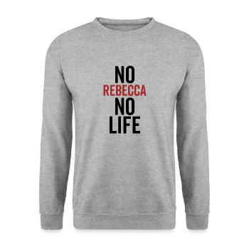 No Rebecca No Life - Unisex Sweatshirt - salt & pepper - Front - Alina (178cm) & Michal (187cm)