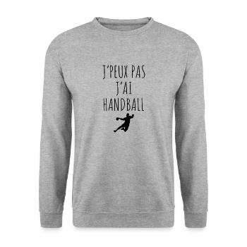 Handball Handballer Sport Sportif Athlète - Sweat-shirt Unisexe - gris chiné - Devant - Alina (178cm) & Michal (187cm)