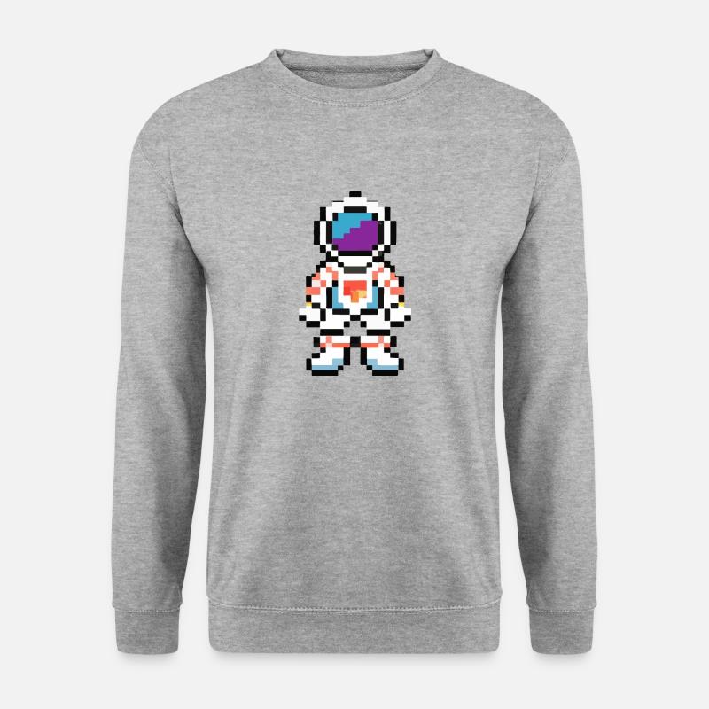 Astronaut pixelated space gift idea - Unisex Sweatshirt - salt & pepper
