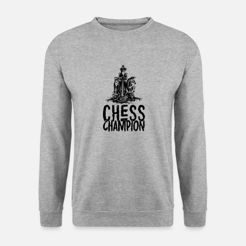 Schachmeister - Unisex Pullover - Weißgrau meliert