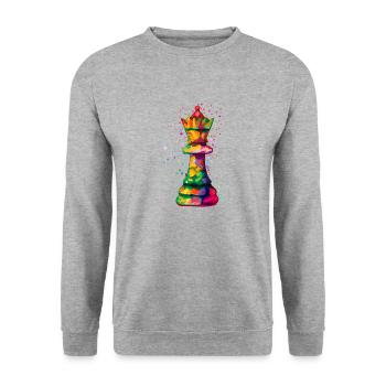 Art Chess Piece Kings - Sweat-shirt Unisexe - gris chiné - Devant - Alina (178cm) & Michal (187cm)