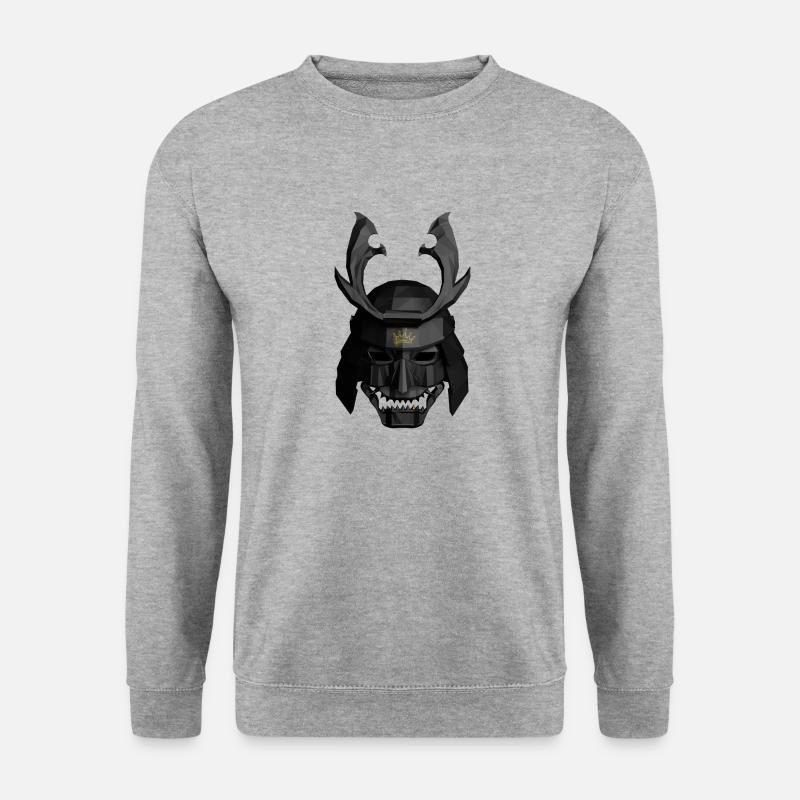 Geometric Samurai Helmet - Unisex Sweatshirt - salt & pepper