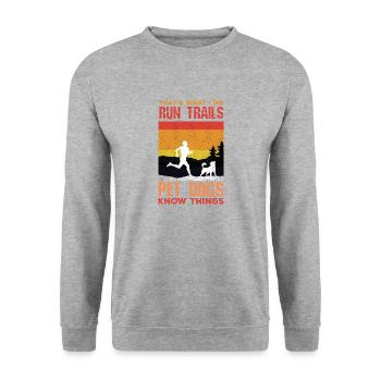 Trail Runner Running Jogging Jogger I Gift - Sweat-shirt Unisexe - gris chiné - Devant - Alina (178cm) & Michal (187cm)