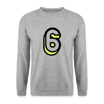6. 6 ANS. 6e ANNIVERSAIRE. ANNIVERSAIRE 6 ANS - Sweat-shirt Unisexe - gris chiné - Devant - Alina (178cm) & Michal (187cm)
